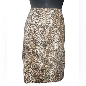 New York & Company Brown Print Skirt